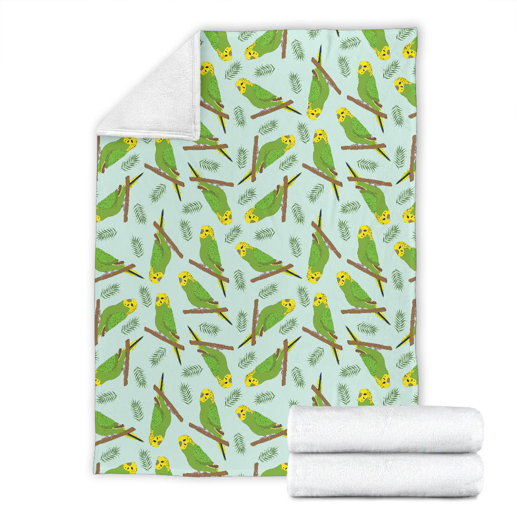 Budgerigar Pattern Print Design 04 Premium Blanket