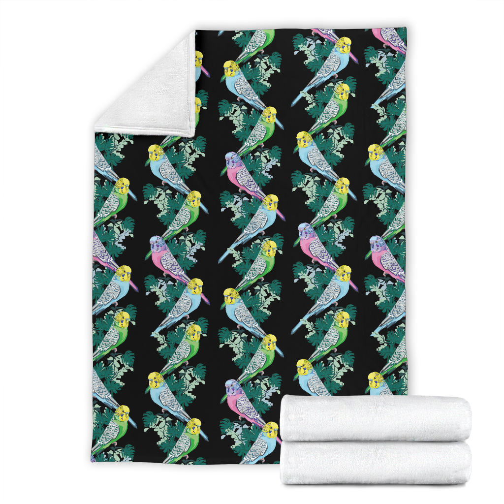 Budgerigar Pattern Print Design 03 Premium Blanket