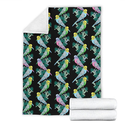 Budgerigar Pattern Print Design 03 Premium Blanket