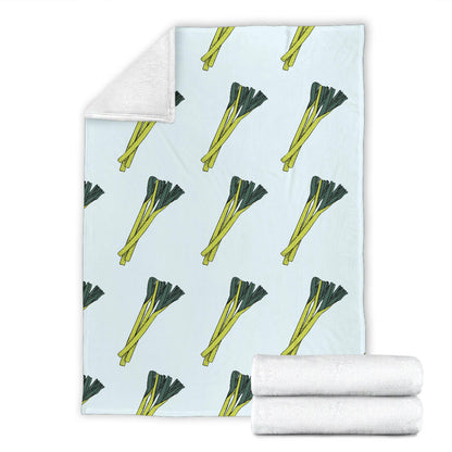 Leek Pattern Print Design 03 Premium Blanket
