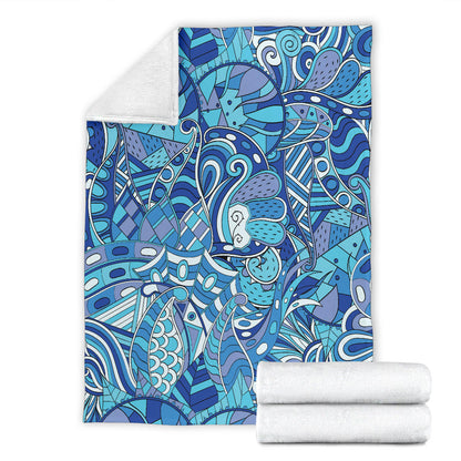 Funky Retro Pattern Print Design A02 Premium Blanket