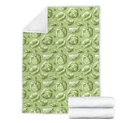 Brussels Sprouts Pattern Print Design 01 Premium Blanket