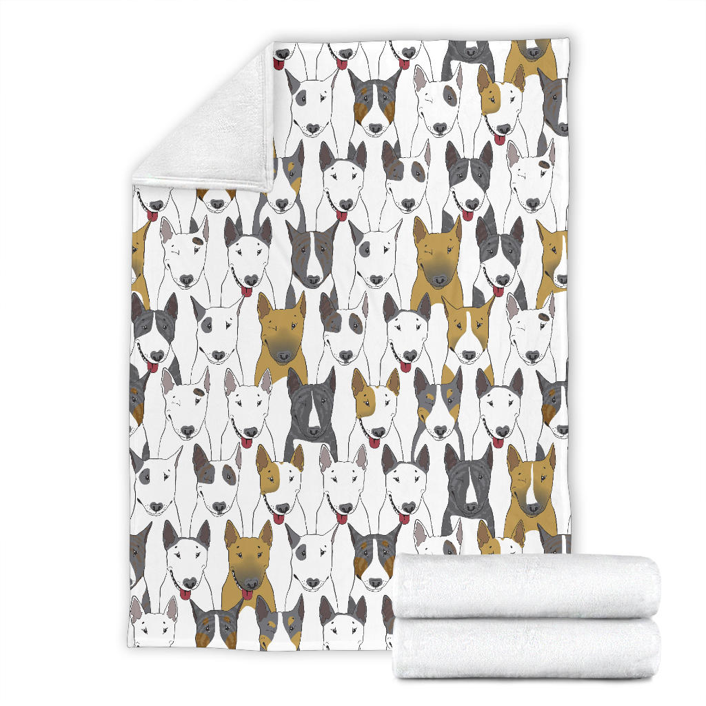 Bull Terriers Pattern Print Design 03 Premium Blanket