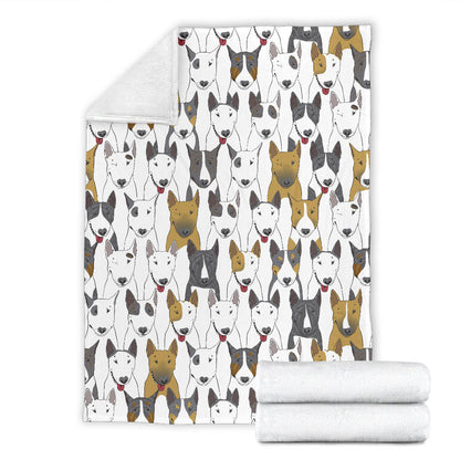 Bull Terriers Pattern Print Design 03 Premium Blanket