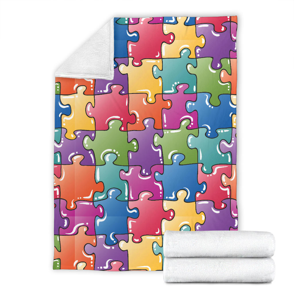 Puzzle Pattern Print Design A05 Premium Blanket