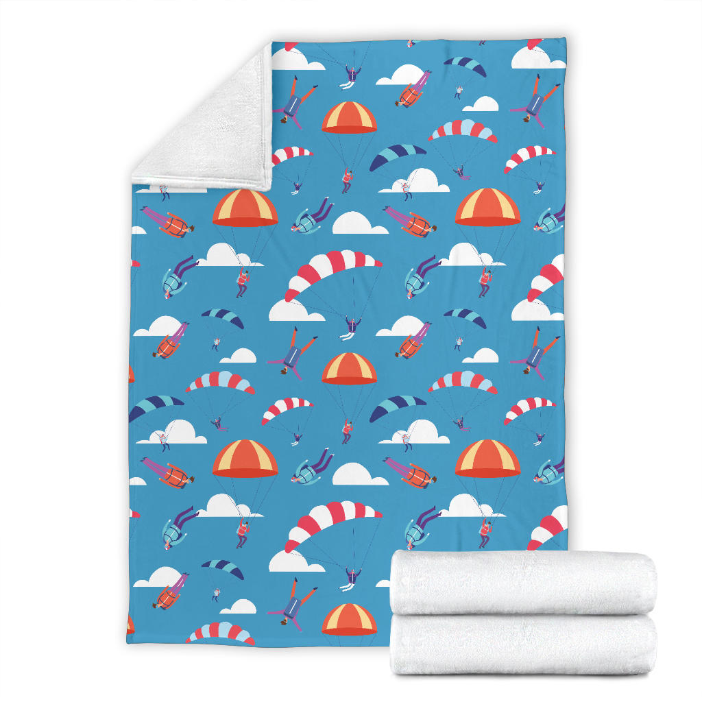 Skydiving Pattern Print Design 03 Premium Blanket