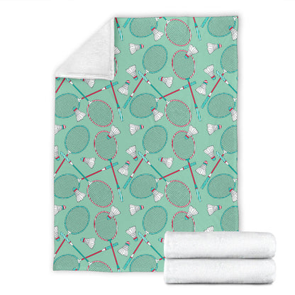 Badminton Pattern Print Design 05 Premium Blanket