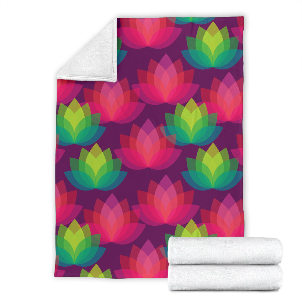 Lotus Pattern Print Design 02 Premium Blanket