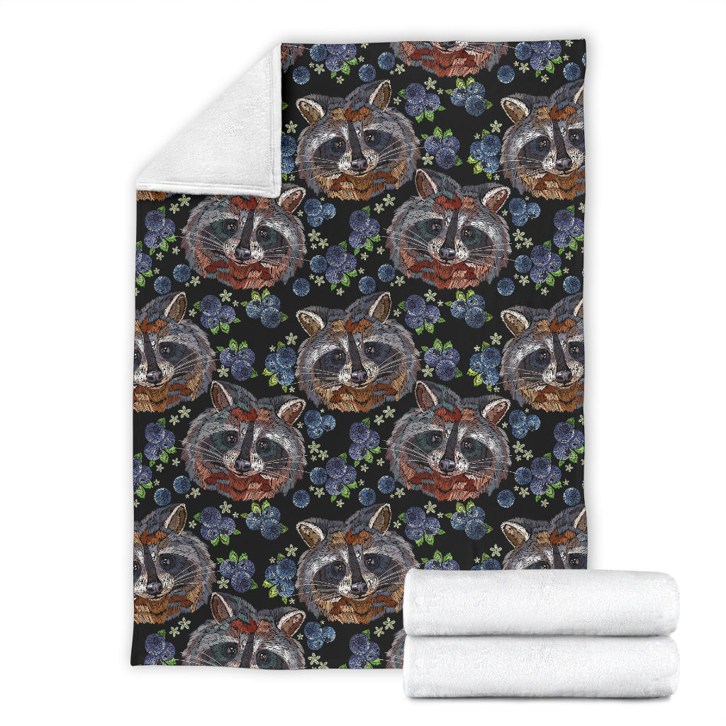 Raccoon Pattern Print Design A03 Premium Blanket