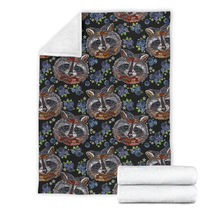Raccoon Pattern Print Design A03 Premium Blanket