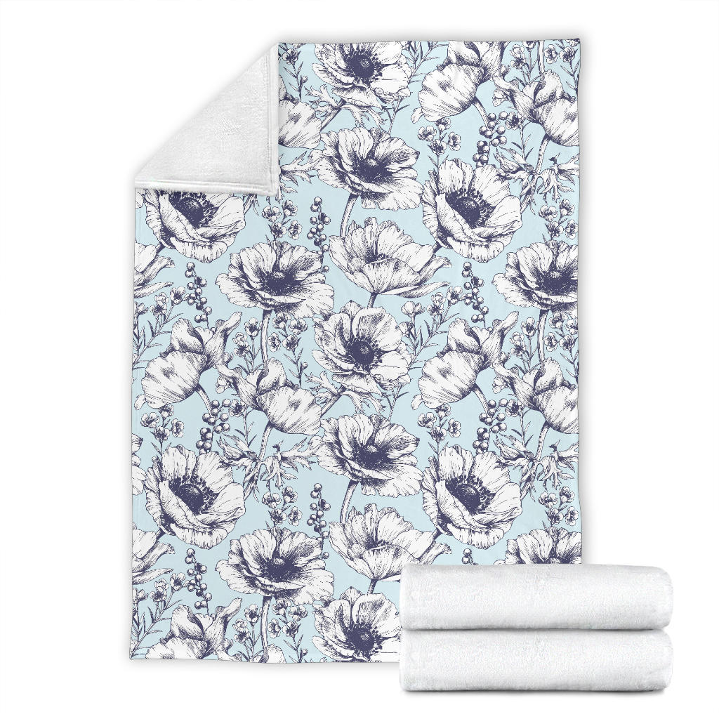 Anemone Pattern Print Design 02 Premium Blanket