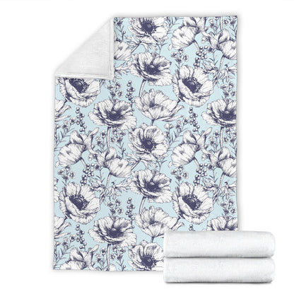 Anemone Pattern Print Design 02 Premium Blanket