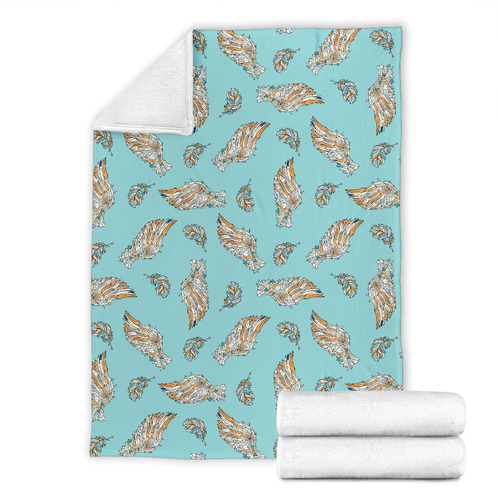 Angel Wings Pattern Print Design 03 Premium Blanket