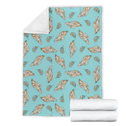 Angel Wings Pattern Print Design 03 Premium Blanket