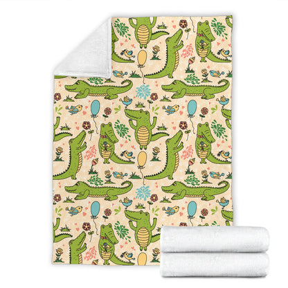 Alligator Pattern Print Design 01 Premium Blanket