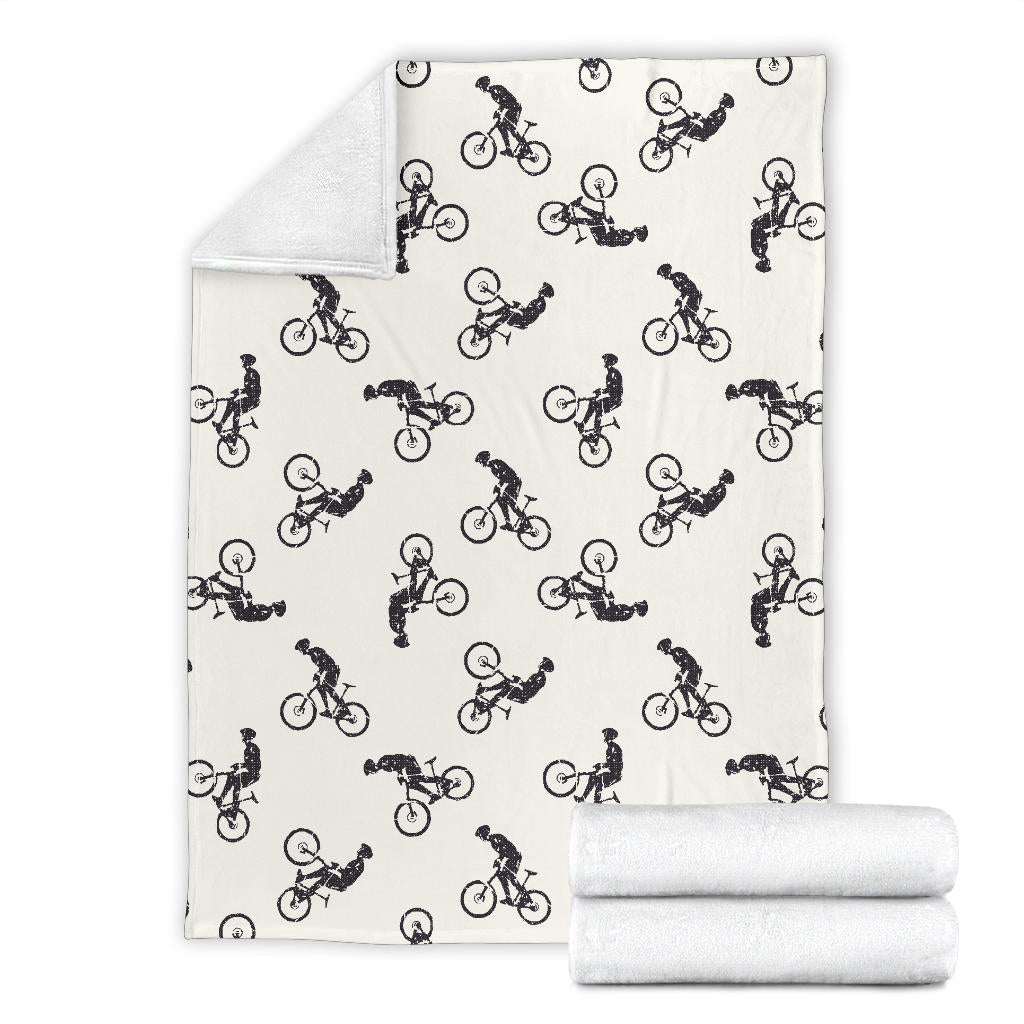 Mountain bike Pattern Print Design 01 Premium Blanket