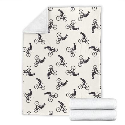 Mountain bike Pattern Print Design 01 Premium Blanket