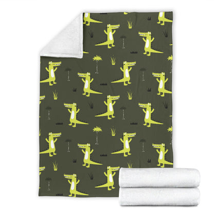 Alligator Pattern Print Design 05 Premium Blanket