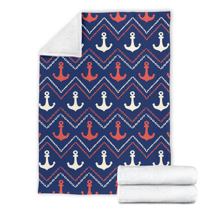 Anchor Pattern Print Design 07 Premium Blanket