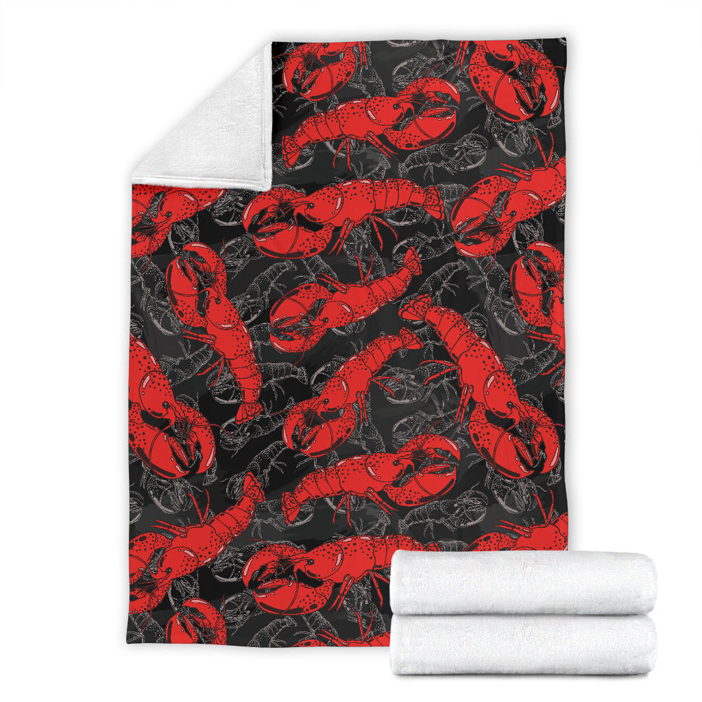 Lobster Pattern Print Design 04 Premium Blanket
