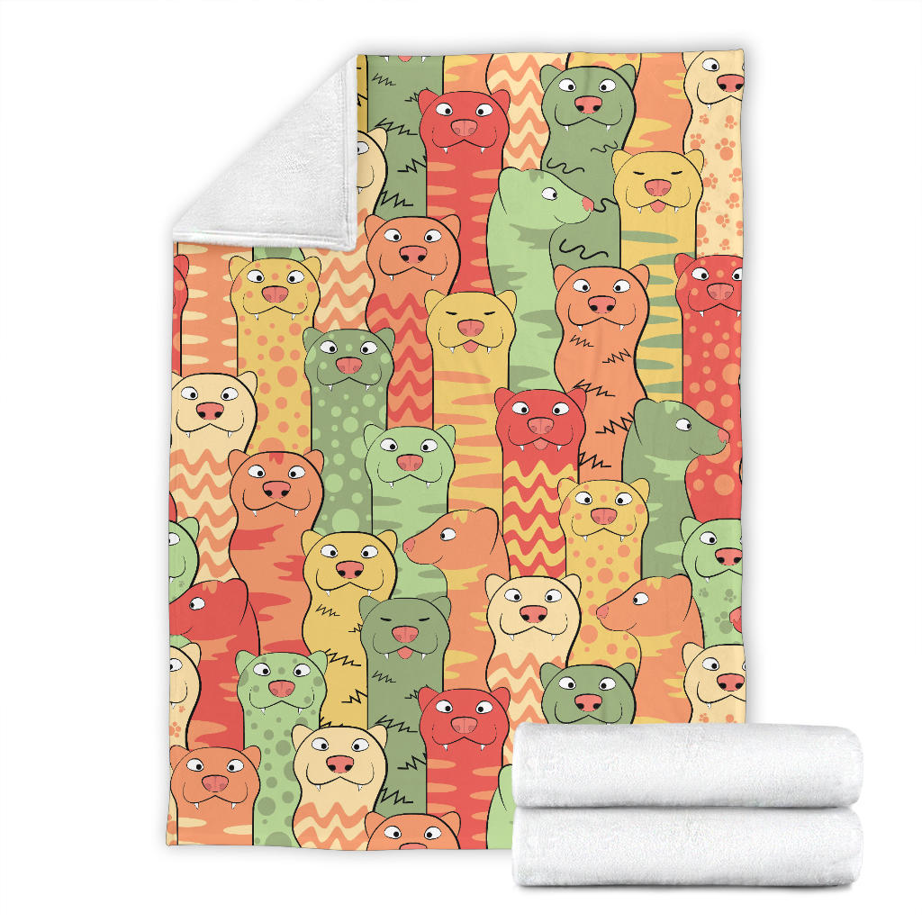 Ferret Pattern Print Design 01 Premium Blanket