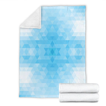 Geometric Blue Pattern Print Design 01 Premium Blanket