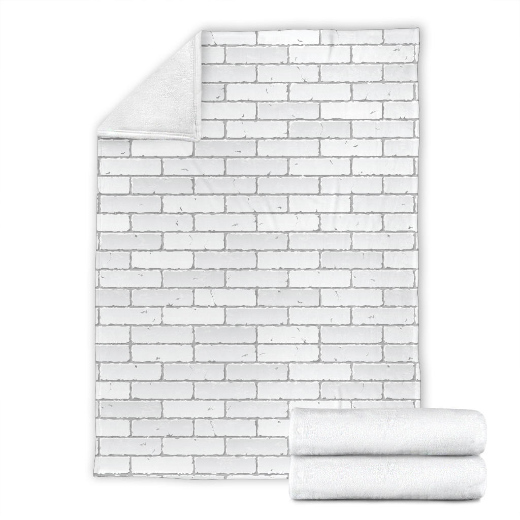 Brick White Pattern Print Design 03 Premium Blanket