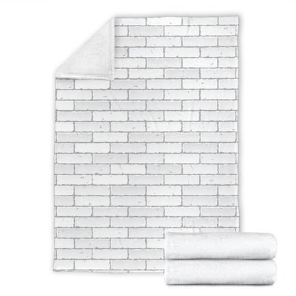 Brick White Pattern Print Design 03 Premium Blanket