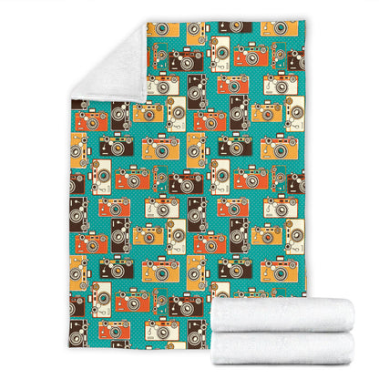 Camera Pattern Print Design 02 Premium Blanket