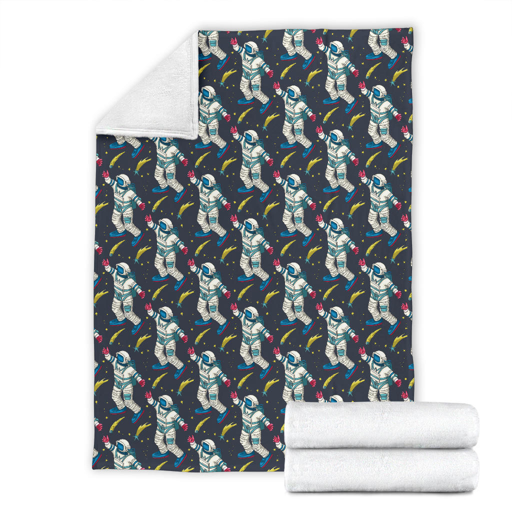 Astronaut Pattern Print Design 04 Premium Blanket