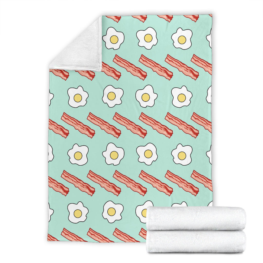 Bacon Sausage Pattern Print Design 01 Premium Blanket