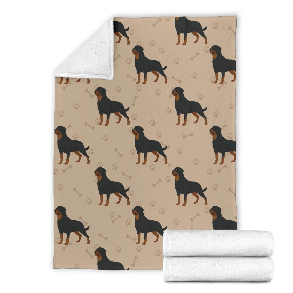 Rottweiler Pattern Print Design A01 Premium Blanket