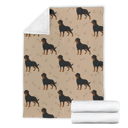 Rottweiler Pattern Print Design A01 Premium Blanket