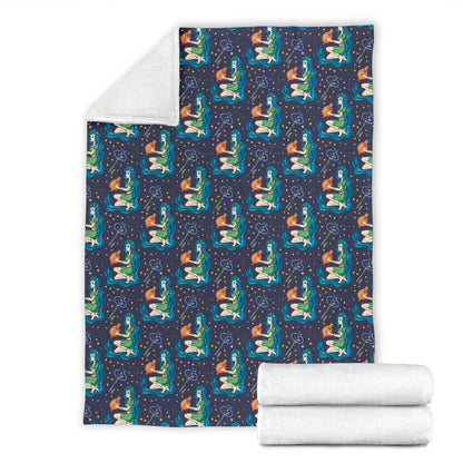 Aquarius Zodiac Pattern Print Design 03 Premium Blanket