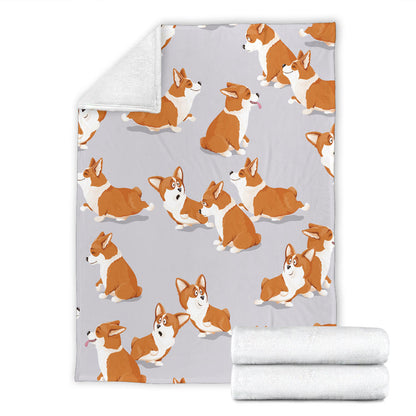 Pembroke Welsh Corgis Pattern Print Design A04 Premium Blanket