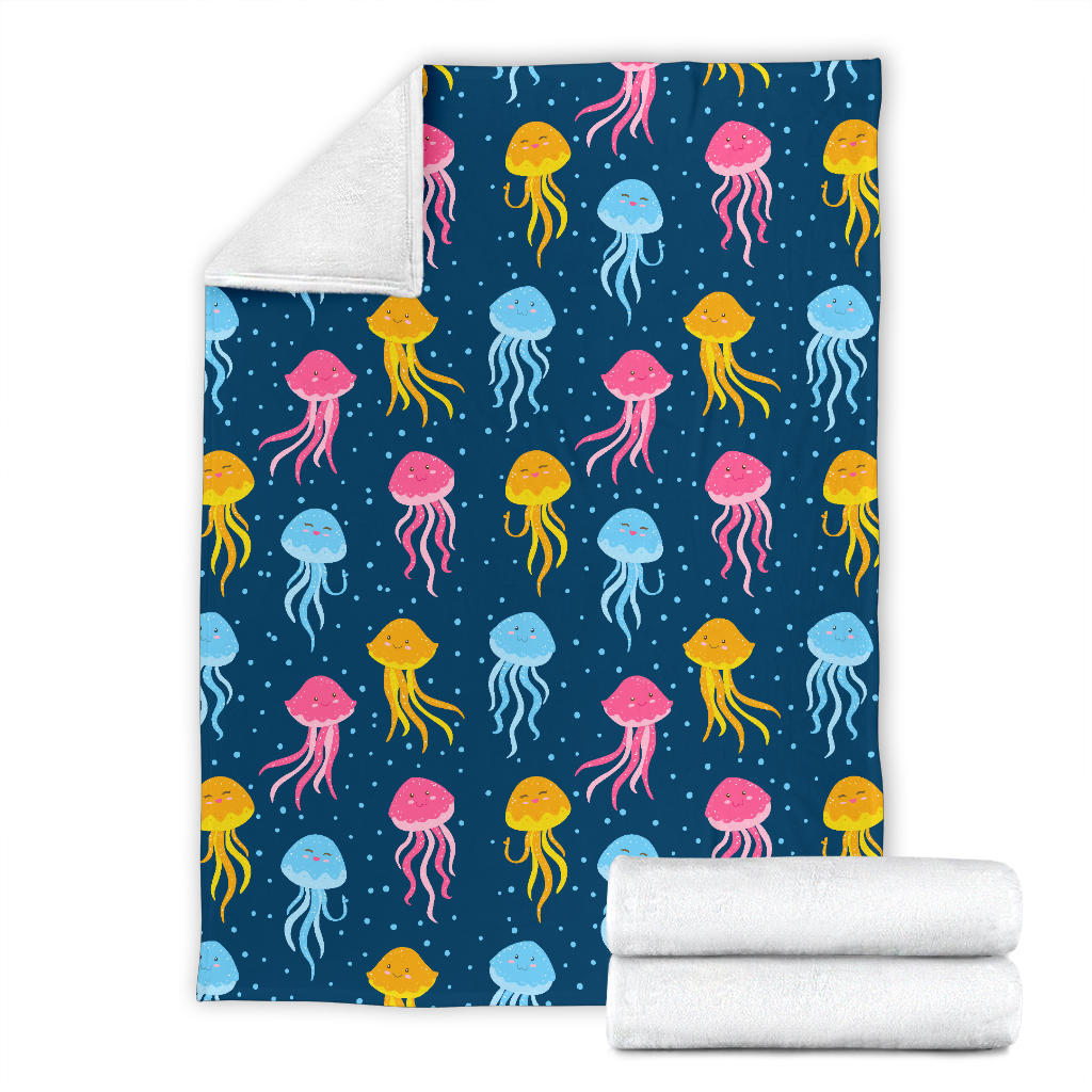 Jellyfish Pattern Print Design 04 Premium Blanket