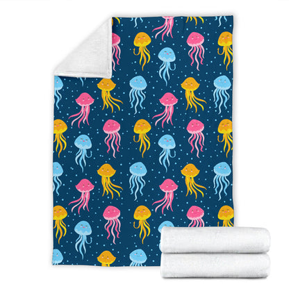 Jellyfish Pattern Print Design 04 Premium Blanket