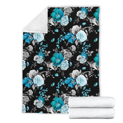 Rose Pattern Print Design A02 Premium Blanket