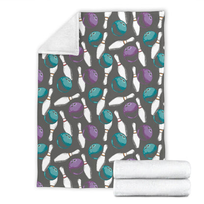 Bowling Pattern Print Design 03 Premium Blanket