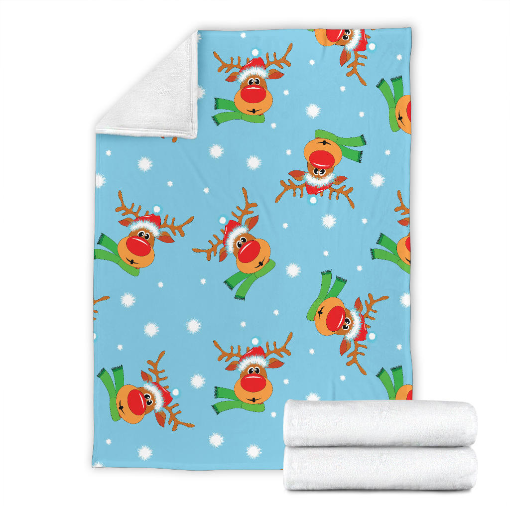 Reindeer cute Pattern Print Design 02 Premium Blanket