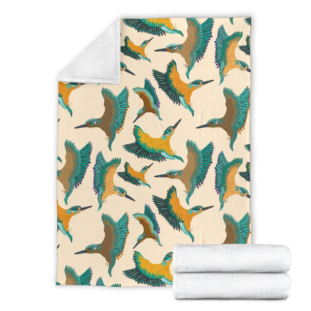 Kingfisher Pattern Print Design 02 Premium Blanket