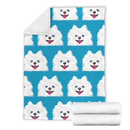 Pomeranians Pattern Print Design A05 Premium Blanket