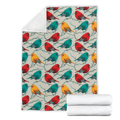 Birds Pattern Print Design 04 Premium Blanket
