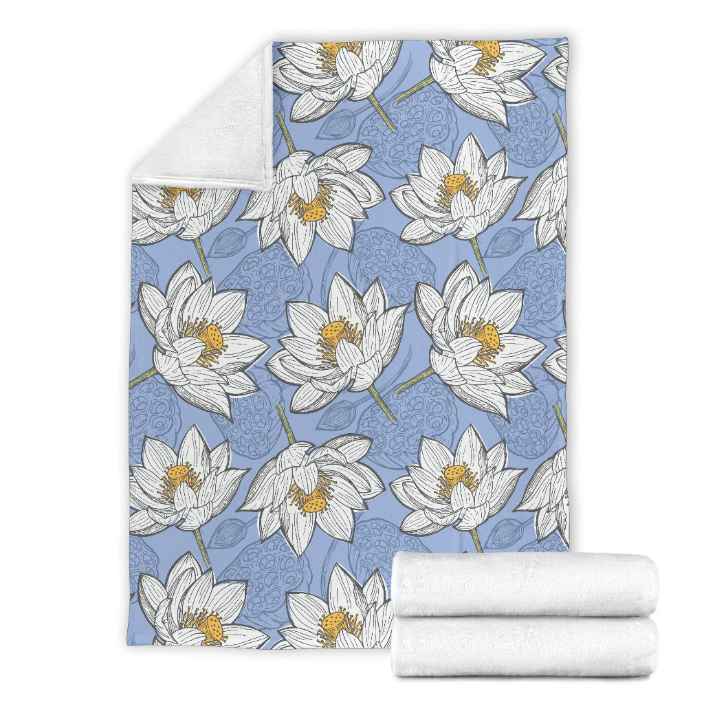 Lotus Pattern Print Design 04 Premium Blanket