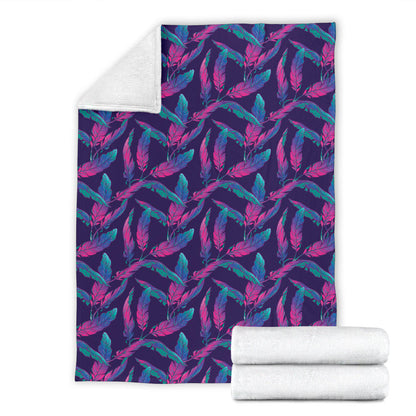 Banana Leaf Pattern Print Design 08 Premium Blanket