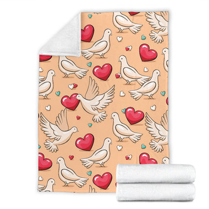 Pigeon Heart Pattern Print Design 04 Premium Blanket