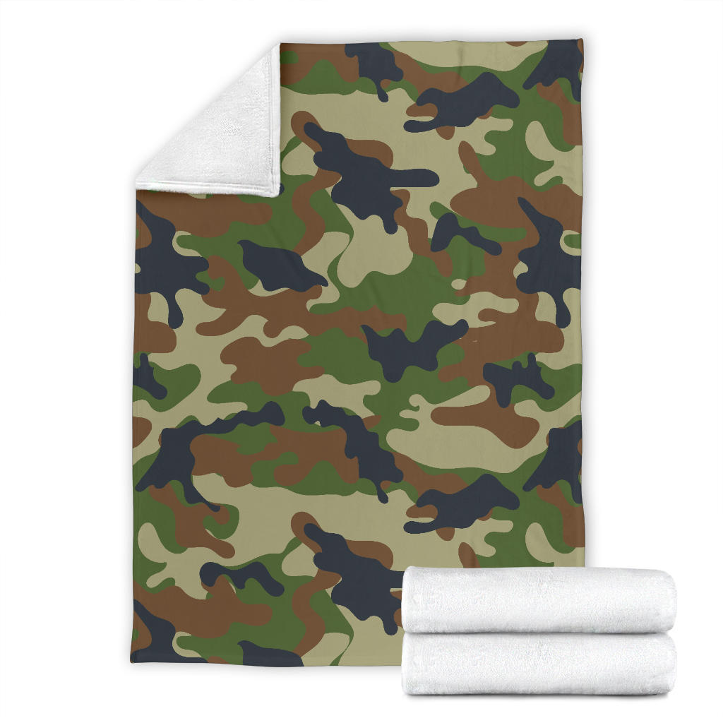 Army Camouflage Pattern Print Design 01 Premium Blanket