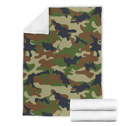 Army Camouflage Pattern Print Design 01 Premium Blanket