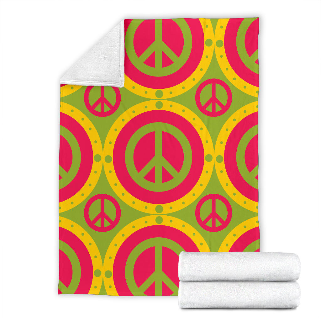Peace Sign Pattern Print Design A01 Premium Blanket