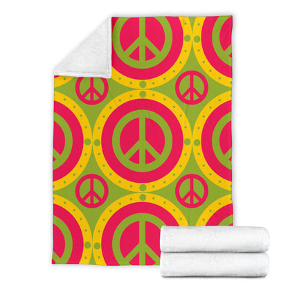 Peace Sign Pattern Print Design A01 Premium Blanket
